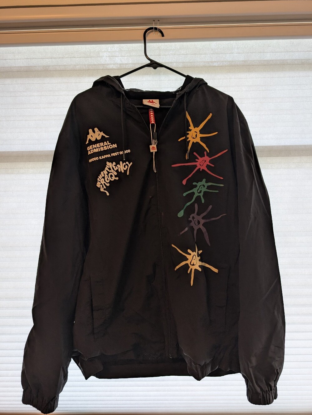 KAPPA Black Jacket with Unique 'Peace With Kappa' Print